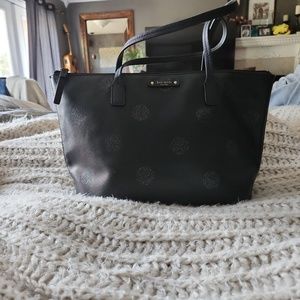 Kate Spade Black Glitter Polka Dot Tote